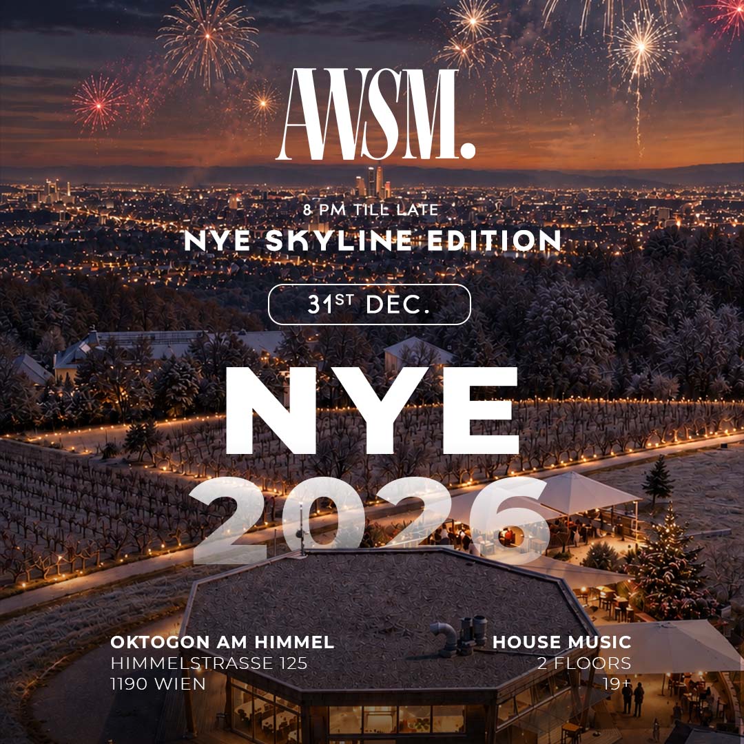 AWSM. NYE SKYLINE EDITION Eventposter Wien am 31.12.2026 | AWSM